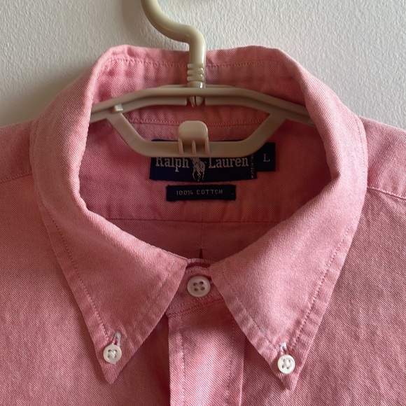 Ralph Lauren Pink Cotton Short Sleeve Dress Shirt Large - Picture 4 of 11